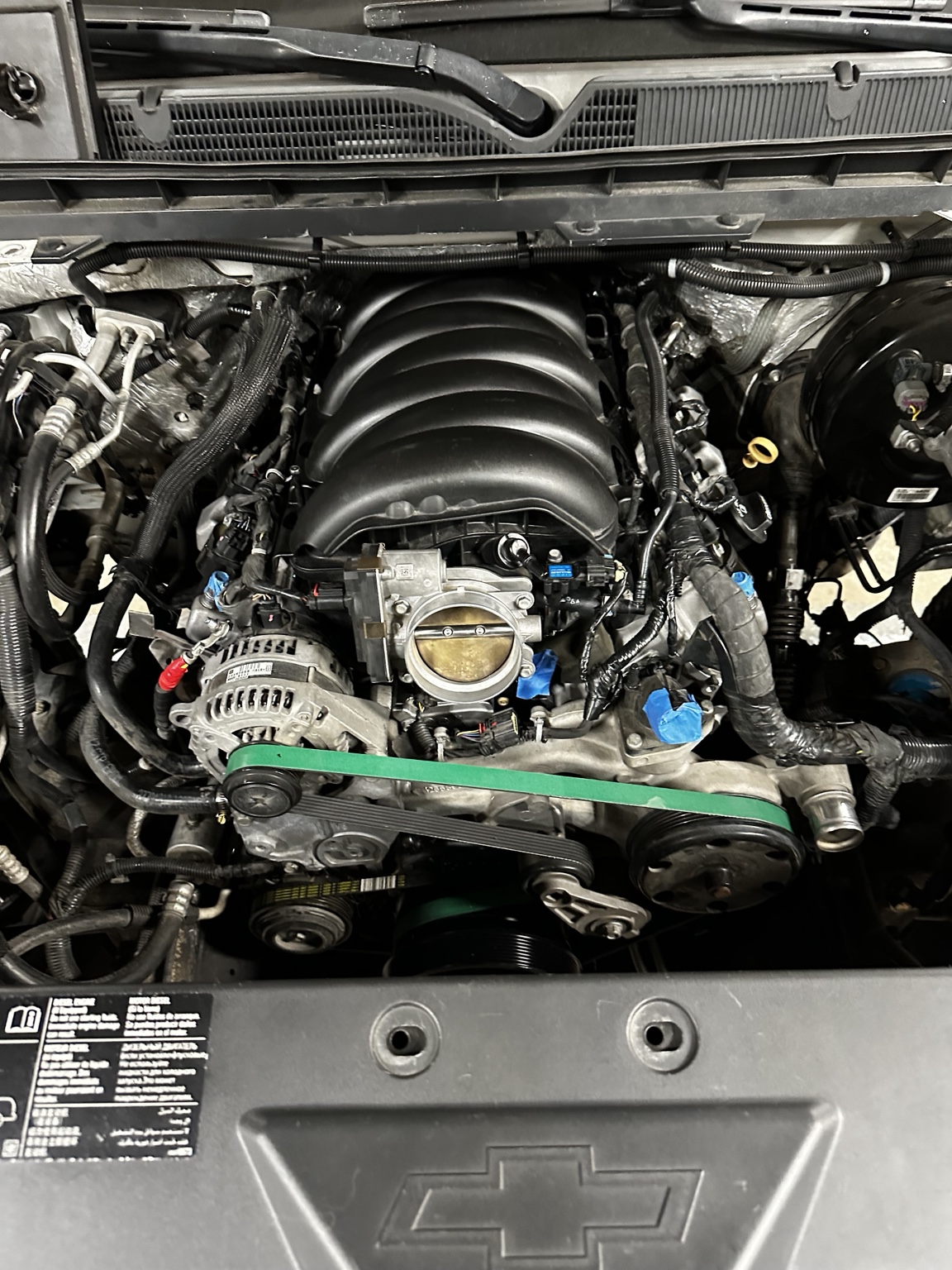 L86 installed with front accessory drive and intake manifold